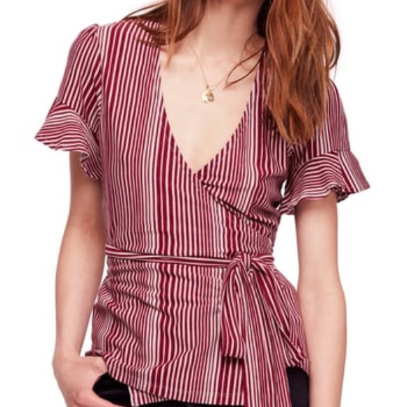Free People Tops - SOLD! Free People Wrap Around My Finger Top Wine
